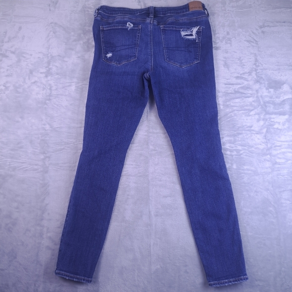 American Eagle Outfitters Blue Distressed Skinny Jeans - Picture 7 of 16